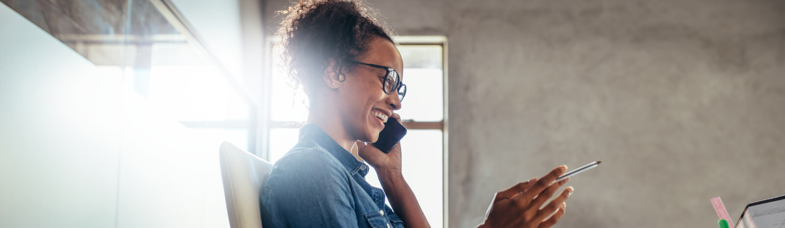 business woman on phone