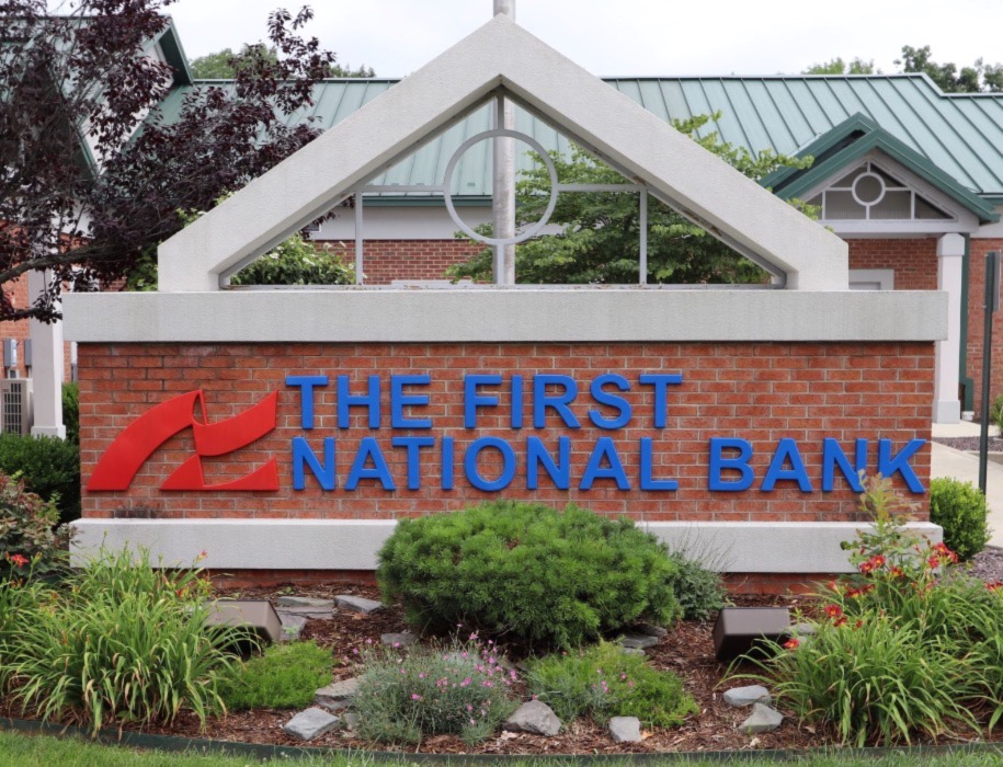 First National Bank sign